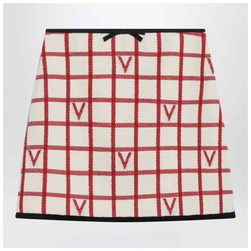 Valentino Ivory skirt with Check Vlogo pattern, theFeinheit