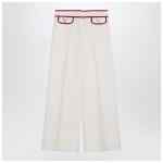 Valentino Ivory trousers with Gold V