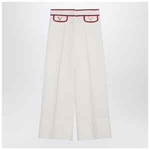 Valentino Ivory trousers with Gold V