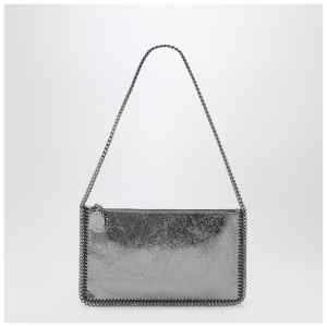 Stella McCartney Falabella Grey Metallic Clutch Shoulder Bag