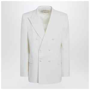 Valentino Milk-colored double-breasted jacket in wool