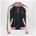 Valentino Blue/cream bomber with mixed wool VLogo