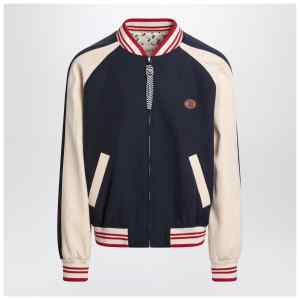 Valentino Blue/cream bomber with mixed wool VLogo
