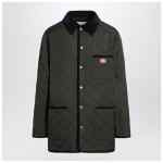 Valentino Olive green quilted jacket with VLogo patch