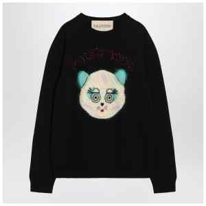 Valentino Black sweater with Le Chat de la Maison patch