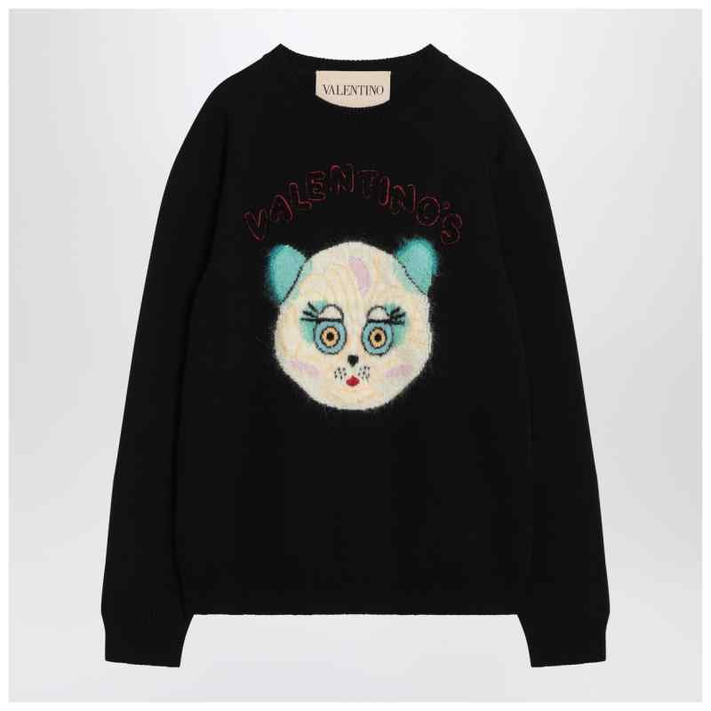 Valentino Black sweater with Le Chat de la Maison patch Valentino Black sweater with Le Chat de la Maison patch, theFeinheit
