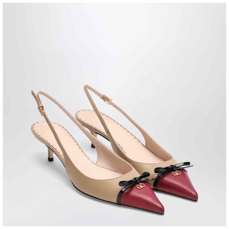 Valentino Garavani Slingback Bepointy 60MM beige/bordeaux, theFeinheit