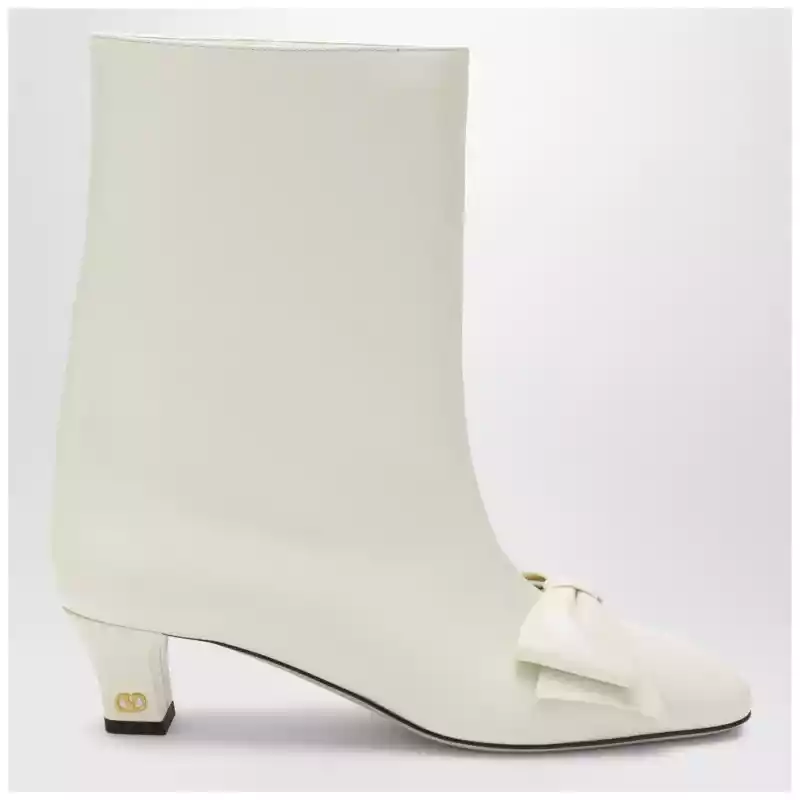 Valentino Garavani Ivory Bowow ankle boots