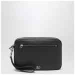 Valentino Garavani Vlogo Signature clutch black in grained calfskin