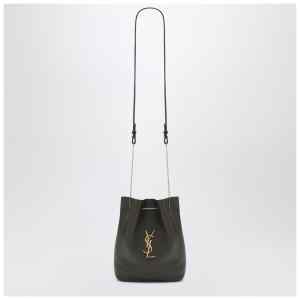 Saint Laurent Moss green leather bucket bag