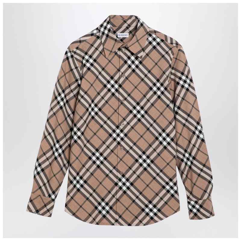 Burberry Check pattern wool blend shirt, theFeinheit