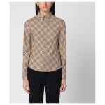 Burberry Beige button-down shirt with Check pattern