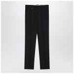 Burberry Classic navy blue wool blend trousers