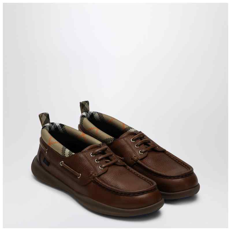 Burberry Brown Loafers with Check Trim Burberry Brown Loafers with Check Trim, theFeinheit
