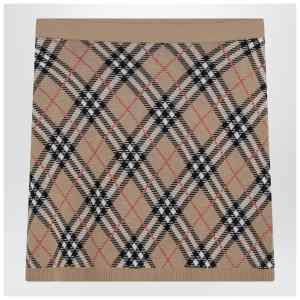 Burberry Wool and mohair blend check mini skirt