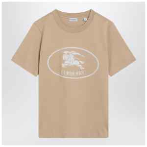 Burberry Light beige T-shirt with Equestrian Knight Design