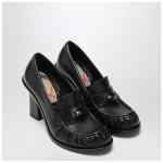 Burberry Cadet black leather loafers with heel