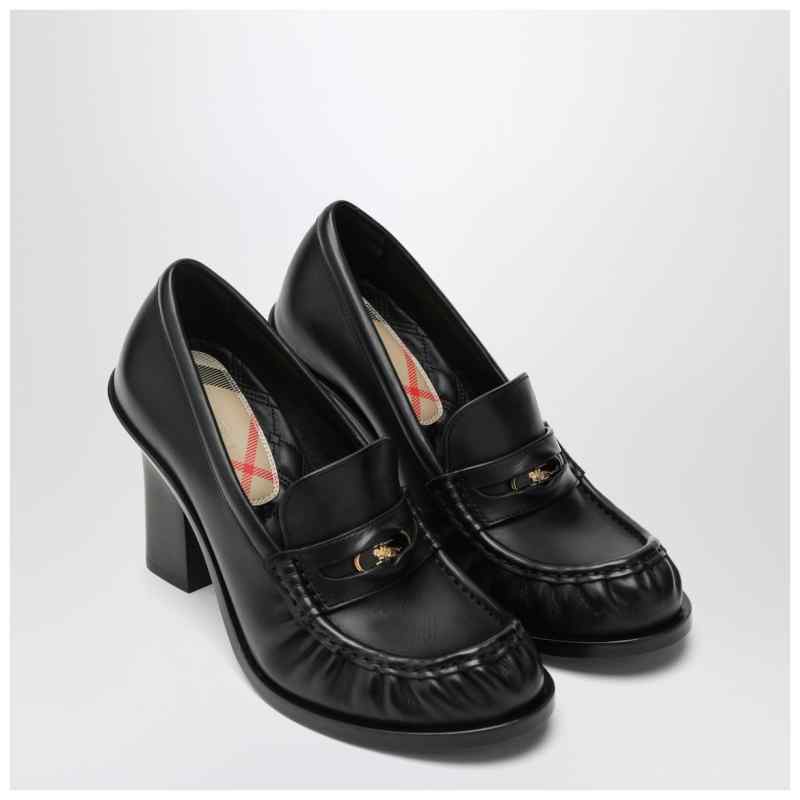 Burberry Cadet black leather loafers with heel, theFeinheit
