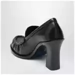Burberry Cadet black leather loafers with heel