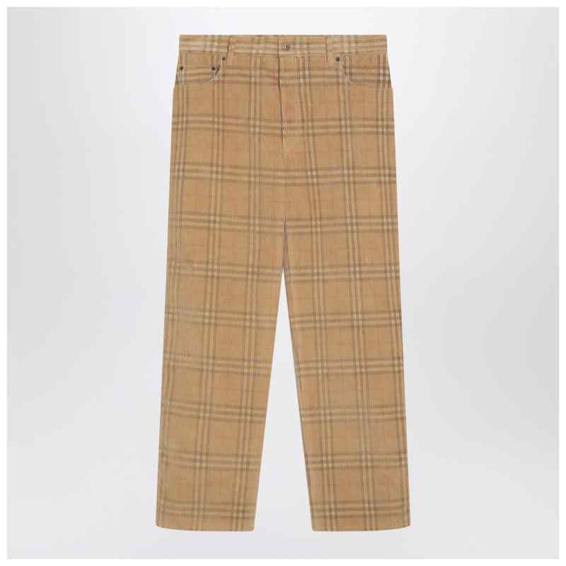 Burberry Sand-coloured check corduroy trousers, theFeinheit
