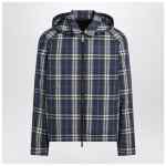 Burberry Blue reversible cotton jacket with Check pattern