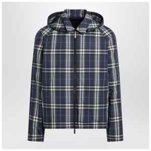 Burberry Blue reversible cotton jacket with Check pattern