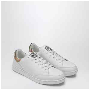 Burberry Set sneakers in white leather and Check