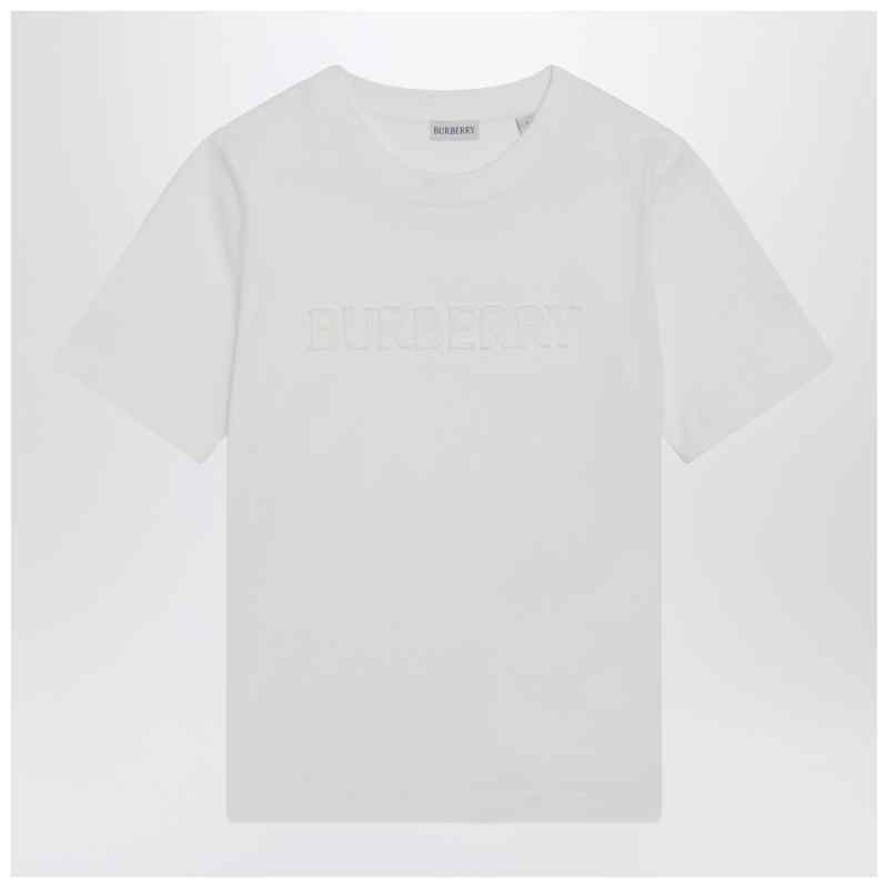 Burberry White T-shirt with embroidered logo Burberry White T-shirt with embroidered logo, theFeinheit