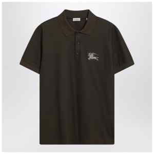 Burberry Dark green cotton polo shirt with EKD