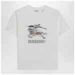 Burberry White cotton T-shirt with EKD design