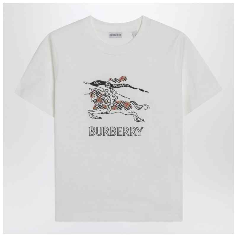 Burberry White cotton T-shirt with EKD design, theFeinheit