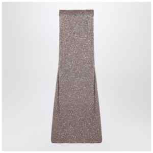 Balenciaga Light brown/silver maxi skirt with sequins