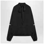 Balenciaga Black satin blouse with bow
