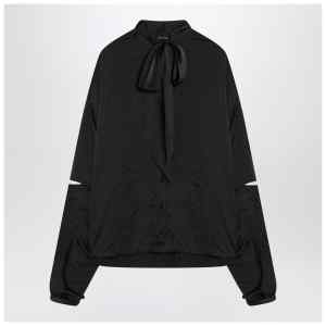 Balenciaga Black satin blouse with bow