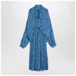 Balenciaga Midi dress with bow and blue print