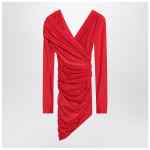 Balenciaga Draped mini dress in red jersey