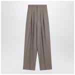 Saint Laurent Wide taupe beige wool trousers
