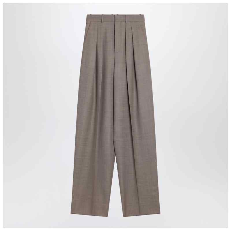 Saint Laurent Wide taupe beige wool trousers, theFeinheit