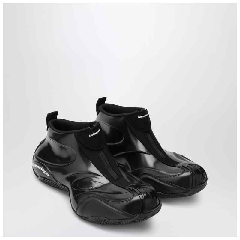 Balenciaga Shiny black polyester basketball sneakers, theFeinheit
