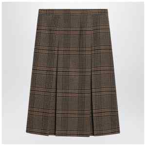 Saint Laurent Prince of Wales wool midi skirt
