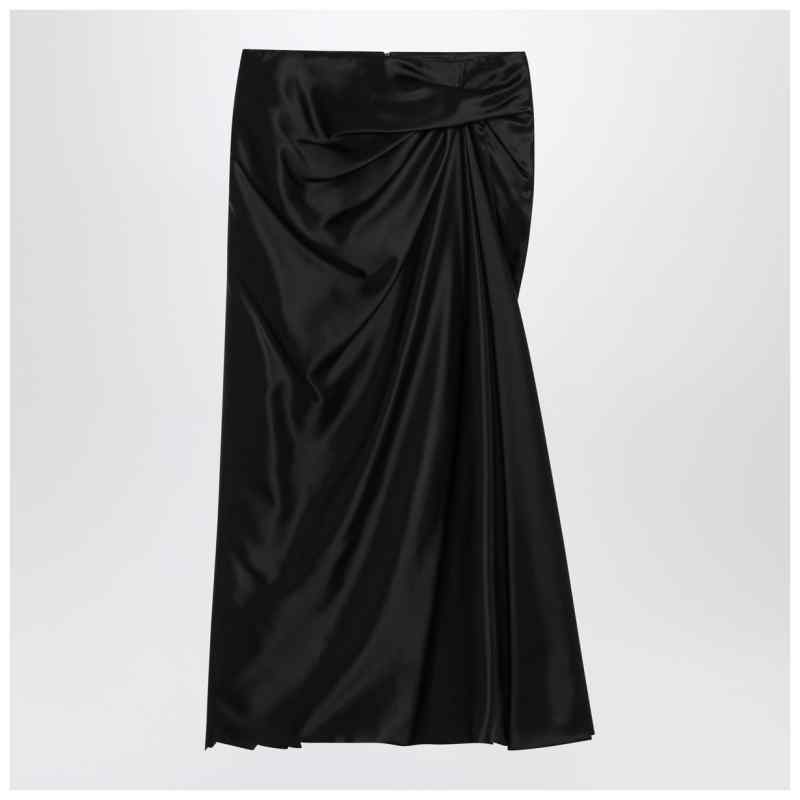 Balenciaga Draped black skirt in cupro twill, theFeinheit