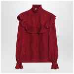Saint Laurent Red damask silk shirt