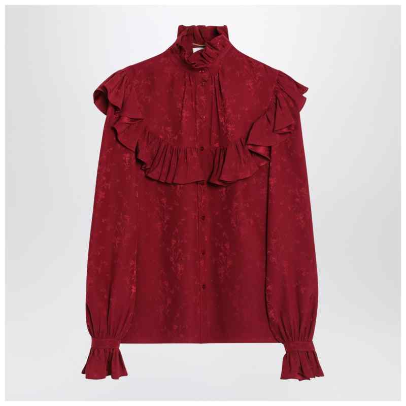Saint Laurent Red damask silk shirt, theFeinheit