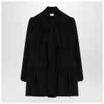 Saint Laurent Black lavallière dress in silk