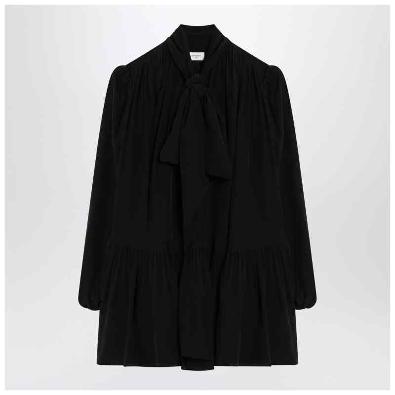 Saint Laurent Black lavalli&egrave;re dress in silk, theFeinheit