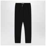 The Row Teo black cotton and cashmere trousers