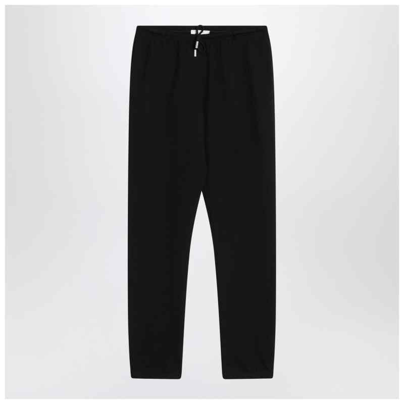 The Row Teo black cotton and cashmere trousers, theFeinheit