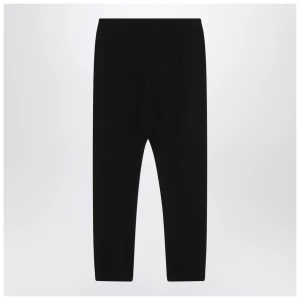 The Row Teo black cotton and cashmere trousers