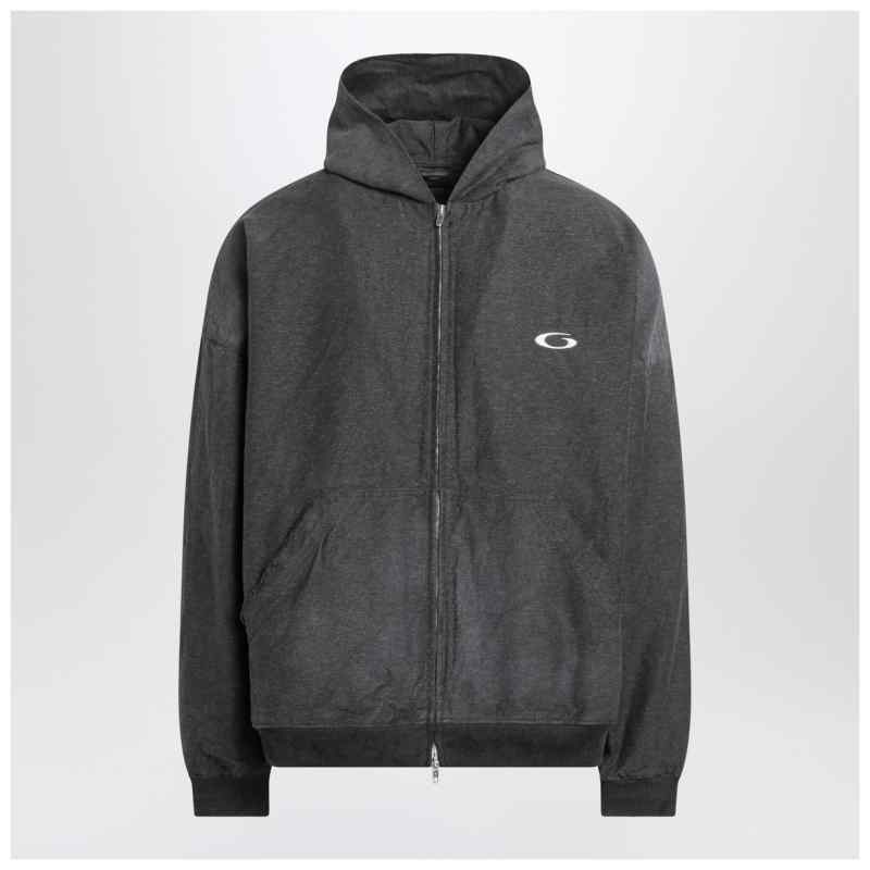 Balenciaga Trompe L''Oeil anthracite mélange cotton sweatshirt