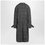 Balenciaga Raglan One Layer coat in black/grey check